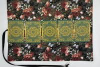 Reversible Silk Lined Tarot Wrap/ Floral SiderWeb Tarot Wrap / Tarot Supplies / Tarot Deck Storage / Tarot Cloth / Tarot Supplies / Altar