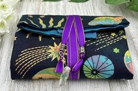 Reversible Silk Lined Tarot Wrap/ Celestial Tarot Wrap / Tarot Supplies / Tarot Deck Storage / Tarot Cloth / Tarot Supplies / Altar