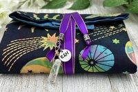 Reversible Silk Lined Tarot Wrap/ Celestial Tarot Wrap / Tarot Supplies / Tarot Deck Storage / Tarot Cloth / Tarot Supplies / Altar