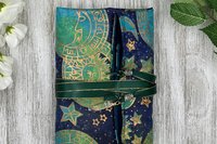 Reversible Silk Lined Tarot Wrap/ Celestial Tarot Wrap / Tarot Supplies / Tarot Deck Storage / Tarot Cloth / Tarot Supplies / Altar