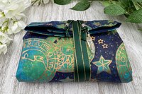 Reversible Silk Lined Tarot Wrap/ Celestial Tarot Wrap / Tarot Supplies / Tarot Deck Storage / Tarot Cloth / Tarot Supplies / Altar
