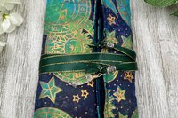 Reversible Silk Lined Tarot Wrap/ Celestial Tarot Wrap / Tarot Supplies / Tarot Deck Storage / Tarot Cloth / Tarot Supplies / Altar