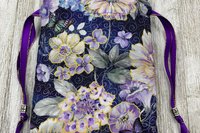 Floral Butterfly Tarot Bag/ Custom Tarot Pouch/ Keepsake Bag / Drawstring Bag / Oracle Bag / Crystal Bag / Tarot Pouch / Cosmetic Bag