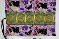Reversible Cotton Lined Tarot Wrap/ Cat Tarot Wrap / Tarot Supplies / Tarot Deck Storage / Tarot Cloth / Tarot Supplies / Altar