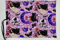 Reversible Cotton Lined Tarot Wrap/ Cat Tarot Wrap / Tarot Supplies / Tarot Deck Storage / Tarot Cloth / Tarot Supplies / Altar