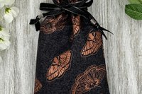 Moth Tarot Bag/ Custom Tarot Pouch/ Keepsake Bag / Drawstring Bag / Oracle Bag / Crystal Bag / Tarot Pouch / Cosmetic Bag