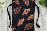 Moth Tarot Bag/ Custom Tarot Pouch/ Keepsake Bag / Drawstring Bag / Oracle Bag / Crystal Bag / Tarot Pouch / Cosmetic Bag