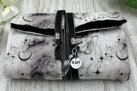 Reversible Cotton Lined Tarot Wrap/ Moons Tarot Wrap / Tarot Supplies / Tarot Deck Storage / Tarot Cloth / Tarot Supplies / Altar