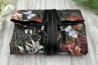 Reversible Silk Lined Tarot Wrap/ Floral SiderWeb Tarot Wrap / Tarot Supplies / Tarot Deck Storage / Tarot Cloth / Tarot Supplies / Altar
