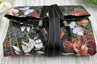 Reversible Silk Lined Tarot Wrap/ Floral SiderWeb Tarot Wrap / Tarot Supplies / Tarot Deck Storage / Tarot Cloth / Tarot Supplies / Altar