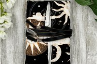 Reversible Silk Lined Tarot Wrap/ Sun Tarot Wrap / Tarot Supplies / Tarot Deck Storage / Tarot Cloth / Tarot Supplies / Altar