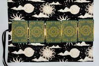 Reversible Silk Lined Tarot Wrap/ Sun Tarot Wrap / Tarot Supplies / Tarot Deck Storage / Tarot Cloth / Tarot Supplies / Altar