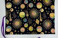 Reversible Silk Lined Tarot Wrap/ Celestial Tarot Wrap / Tarot Supplies / Tarot Deck Storage / Tarot Cloth / Tarot Supplies / Altar