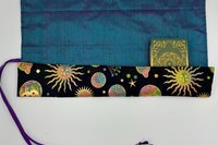 Reversible Silk Lined Tarot Wrap/ Celestial Tarot Wrap / Tarot Supplies / Tarot Deck Storage / Tarot Cloth / Tarot Supplies / Altar