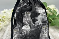 Skull Owl Tarot Bag/ Custom Tarot Pouch/ Keepsake Bag / Drawstring Bag / Oracle Bag / Crystal Bag / Tarot Pouch / Cosmetic Bag