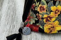 Poinsettia Tarot Bag/ Custom Tarot Pouch/ Keepsake Bag / Drawstring Bag / Oracle Bag / Crystal Bag / Tarot Pouch / Cosmetic Bag