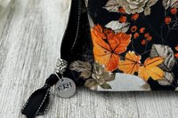 Floral Skull Tarot Bag/ Custom Tarot Pouch/ Keepsake Bag / Drawstring Bag / Oracle Bag / Crystal Bag / Tarot Pouch / Cosmetic Bag