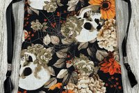 Floral Skull Tarot Bag/ Custom Tarot Pouch/ Keepsake Bag / Drawstring Bag / Oracle Bag / Crystal Bag / Tarot Pouch / Cosmetic Bag