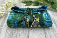 Reversible Satin Lined Tarot Wrap/ Monet Tarot Wrap / Tarot Supplies / Tarot Deck Storage / Tarot Cloth / Tarot Supplies / Altar