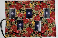 Reversible Silk Lined Tarot Wrap/ Poinsettia Tarot Wrap / Tarot Supplies / Tarot Deck Storage / Tarot Cloth / Tarot Supplies / Altar