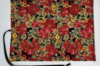 Reversible Silk Lined Tarot Wrap/ Poinsettia Tarot Wrap / Tarot Supplies / Tarot Deck Storage / Tarot Cloth / Tarot Supplies / Altar