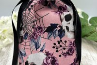 Skull Web Tarot Bag/ Custom Tarot Pouch/ Keepsake Bag / Drawstring Bag / Oracle Bag / Crystal Bag / Tarot Pouch / Cosmetic Bag