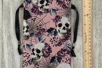 Skull Web Tarot Bag/ Custom Tarot Pouch/ Keepsake Bag / Drawstring Bag / Oracle Bag / Crystal Bag / Tarot Pouch / Cosmetic Bag