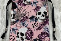 Skull Web Tarot Bag/ Custom Tarot Pouch/ Keepsake Bag / Drawstring Bag / Oracle Bag / Crystal Bag / Tarot Pouch / Cosmetic Bag