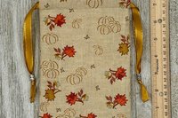 Leaves Pumpkin Tarot Bag/ Custom Tarot Pouch/ Keepsake Bag / Drawstring Bag / Oracle Bag / Crystal Bag / Tarot Pouch / Cosmetic Bag