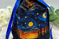 Moon Scene Tarot Bag/ Custom Tarot Pouch/ Keepsake Bag / Drawstring Bag / Oracle Bag / Crystal Bag / Tarot Pouch / Cosmetic Bag