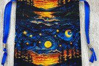 Moon Scene Tarot Bag/ Custom Tarot Pouch/ Keepsake Bag / Drawstring Bag / Oracle Bag / Crystal Bag / Tarot Pouch / Cosmetic Bag