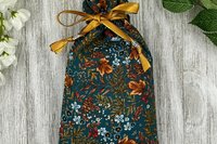 Floral Leaves Tarot Bag/ Custom Tarot bag/ Keepsake Bag / Drawstring Bag / Oracle Bag / Crystal Bag / Gift Bag / Tarot Pouch / Cosmetic Bag