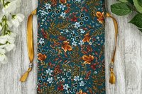 Floral Leaves Tarot Bag/ Custom Tarot bag/ Keepsake Bag / Drawstring Bag / Oracle Bag / Crystal Bag / Gift Bag / Tarot Pouch / Cosmetic Bag