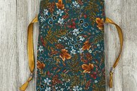 Floral Leaves Tarot Bag/ Custom Tarot bag/ Keepsake Bag / Drawstring Bag / Oracle Bag / Crystal Bag / Gift Bag / Tarot Pouch / Cosmetic Bag