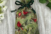 Cardinal Tarot Bag/ Custom Tarot Pouch/ Keepsake Bag / Drawstring Bag / Oracle Bag / Crystal Bag / Tarot Pouch / Cosmetic Bag