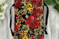 Poinsettia Tarot Bag/ Custom Tarot Pouch/ Keepsake Bag / Drawstring Bag / Oracle Bag / Crystal Bag / Tarot Pouch / Cosmetic Bag