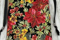 Poinsettia Tarot Bag/ Custom Tarot Pouch/ Keepsake Bag / Drawstring Bag / Oracle Bag / Crystal Bag / Tarot Pouch / Cosmetic Bag