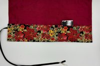Reversible Silk Lined Tarot Wrap/ Poinsettia Tarot Wrap / Tarot Supplies / Tarot Deck Storage / Tarot Cloth / Tarot Supplies / Altar