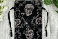 Witchy Skull Tarot Bag/ Custom Tarot Pouch/ Keepsake Bag / Drawstring Bag / Oracle Bag / Crystal Bag / Tarot Pouch / Cosmetic Bag