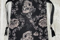 Witchy Skull Tarot Bag/ Custom Tarot Pouch/ Keepsake Bag / Drawstring Bag / Oracle Bag / Crystal Bag / Tarot Pouch / Cosmetic Bag