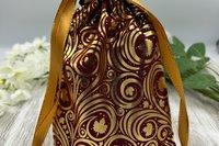 Leaves Tarot Bag/ Custom Tarot Bag/ Keepsake Bag / Drawstring Bag / Oracle Bag / Jewelry Bag / Crystal Bag / Gift Bag / Tarot Pouch
