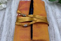 Reversible Silk Lined Tarot Wrap/ Moon Scene Tarot Wrap / Tarot Supplies / Tarot Deck Storage / Tarot Cloth / Tarot Supplies / Altar