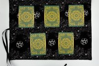 Reversible Silk Lined Tarot Wrap/ Pentacle Wrap / Tarot Supplies / Tarot Deck Storage / Tarot Cloth / Tarot Supplies / Altar