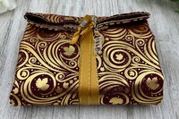 Reversible Silk Lined Tarot Wrap/ Leaves Tarot Wrap / Tarot Supplies / Tarot Deck Storage / Tarot Cloth / Tarot Supplies / Altar