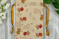 Leaves Pumpkin Tarot Bag/ Custom Tarot Pouch/ Keepsake Bag / Drawstring Bag / Oracle Bag / Crystal Bag / Tarot Pouch / Cosmetic Bag