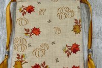 Leaves Pumpkin Tarot Bag/ Custom Tarot Pouch/ Keepsake Bag / Drawstring Bag / Oracle Bag / Crystal Bag / Tarot Pouch / Cosmetic Bag