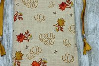 Leaves Pumpkin Tarot Bag/ Custom Tarot Pouch/ Keepsake Bag / Drawstring Bag / Oracle Bag / Crystal Bag / Tarot Pouch / Cosmetic Bag