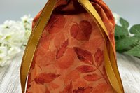 Leaves Tarot Bag/ Custom Tarot Pouch/ Keepsake Bag / Drawstring Bag / Oracle Bag / Crystal Bag / Tarot Pouch / Cosmetic Bag