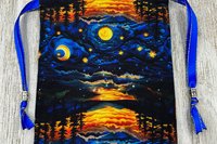 Moon Scene Tarot Bag/ Custom Tarot Pouch/ Keepsake Bag / Drawstring Bag / Oracle Bag / Crystal Bag / Tarot Pouch / Cosmetic Bag