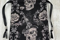 Witchy Skull Tarot Bag/ Custom Tarot Pouch/ Keepsake Bag / Drawstring Bag / Oracle Bag / Crystal Bag / Tarot Pouch / Cosmetic Bag